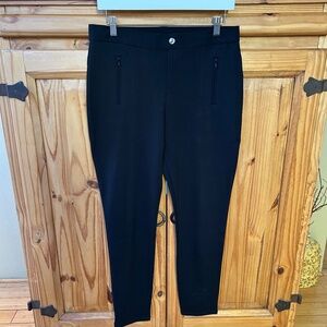 NWT Philosophy Leggings Black Front Pockets Women's Size 12